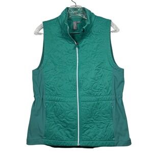 SWEATY BETTY Thermal Quilted Women's Running Vest, Emerald Green, Size 6